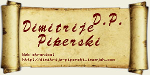 Dimitrije Piperski vizit kartica